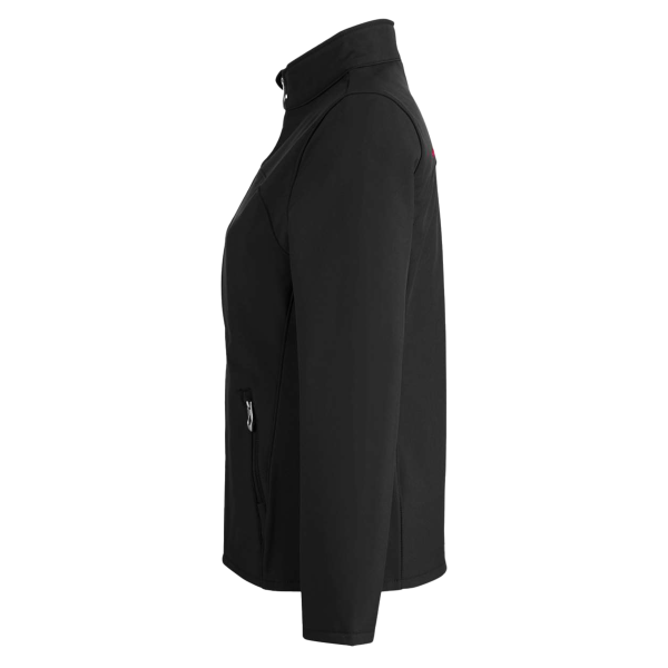 Spyder Women's Transport Soft Shell Jacket, Black / Red, Left Sleeve view