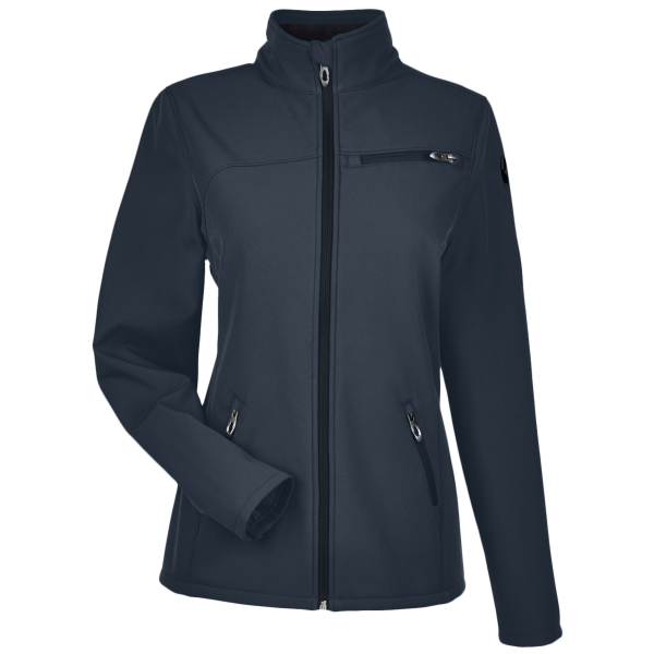 Spyder Women's Transport Soft Shell Jacket, Frontier / Black, Front view