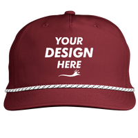 Swannies Brewer Cap, Maroon / Maroon, Front view, Mockup