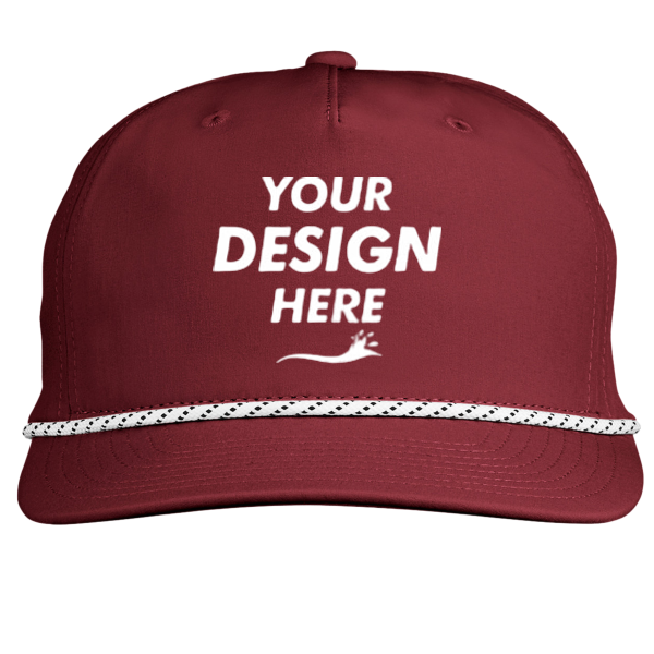 Swannies Brewer Cap, Maroon / Maroon, Front view, Mockup