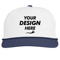 Swannies Brewer Cap, White / Navy, Front view, Mockup