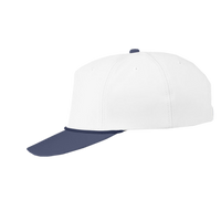 Swannies Brewer Cap, White / Navy, Left Side view