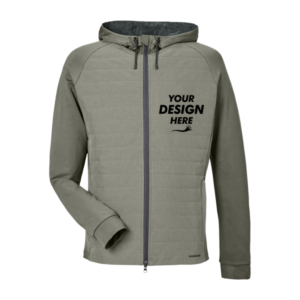 Swannies Men's Coleman Jacket, Olive Grey, Front view, Mockup