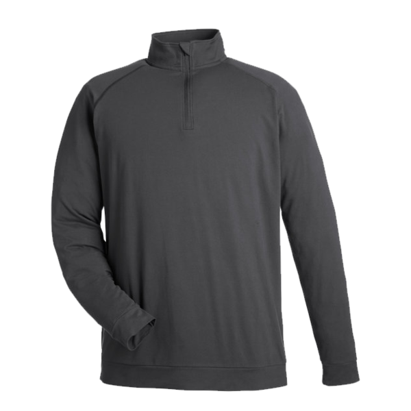 Swannies Men's Colt Quarter-Zip Pullover, Black, Front view