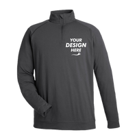 Swannies Men's Colt Quarter-Zip Pullover, Black, Front view, Mockup