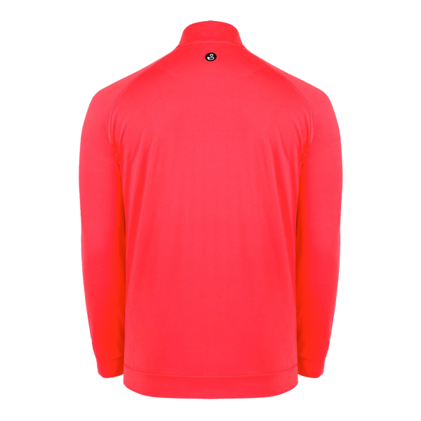 Swannies Men's Colt Quarter-Zip Pullover, Coral, Back view
