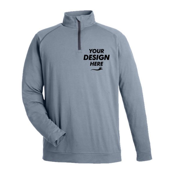 Swannies Men's Colt Quarter-Zip Pullover, Graphite, Front view, Mockup
