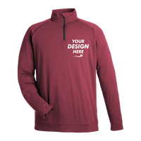 Swannies Men's Colt Quarter-Zip Pullover, Maroon, Front view, Mockup