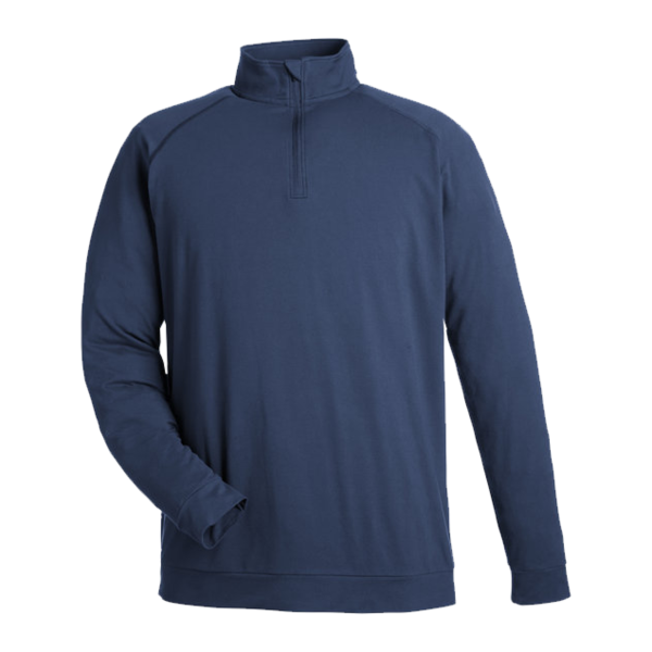 Swannies Men's Colt Quarter-Zip Pullover, Navy, Front view