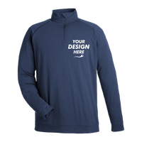 Swannies Men's Colt Quarter-Zip Pullover, Navy, Front view, Mockup