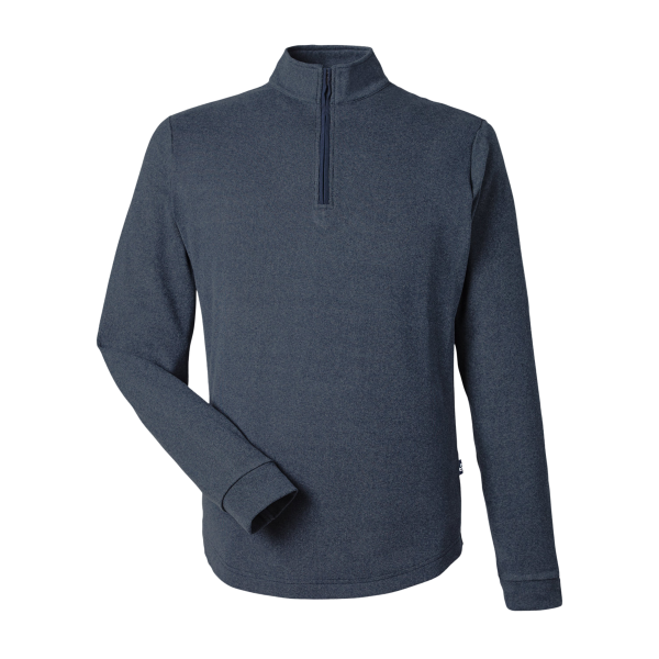 Swannies Men's Emery Quarter-Zip Pullover, Navy Heather / Navy Heather, Front view