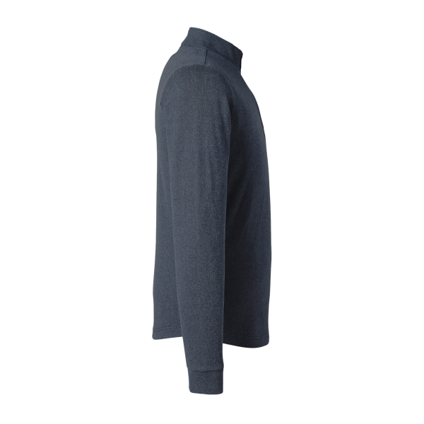 Swannies Men's Emery Quarter-Zip Pullover, Navy Heather / Navy Heather, Right Sleeve view