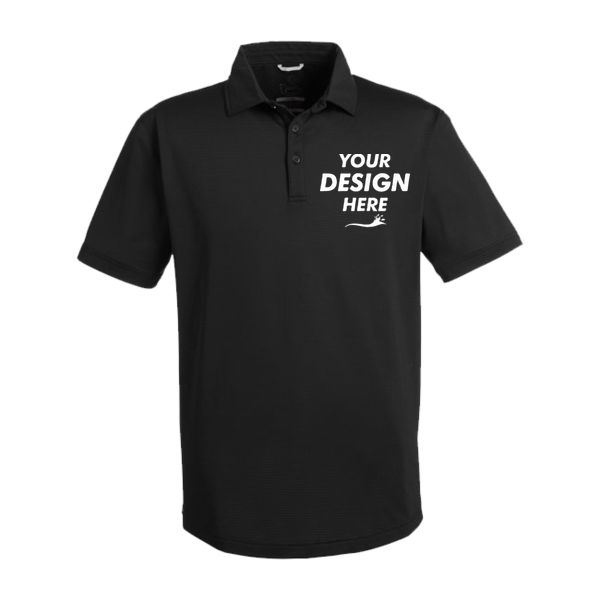 Swannies Men's Ford Polo, Black, Front view, Mockup
