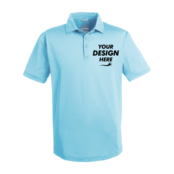 Swannies Men's Ford Polo, Sky, Front view, Mockup