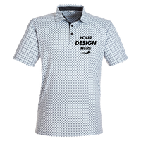 Swannies Men's Hazelwood Polo, Glacier / Black, Front view, Mockup