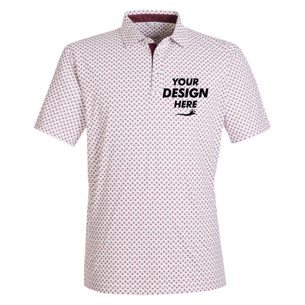 Swannies Men's Hazelwood Polo, Maroon / Maroon, Front view, Mockup