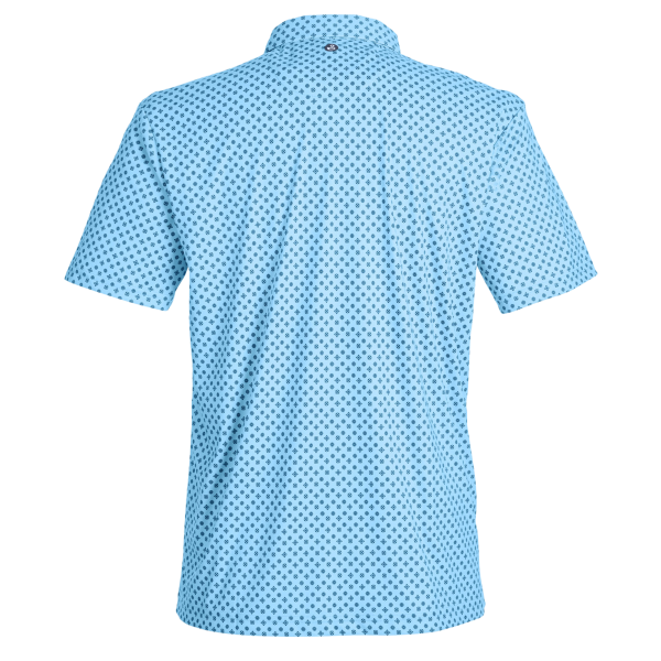Swannies Men's Hazelwood Polo, Sky / Navy, Back view