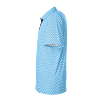 Swannies Men's Hazelwood Polo, Sky / Navy, Left Sleeve view