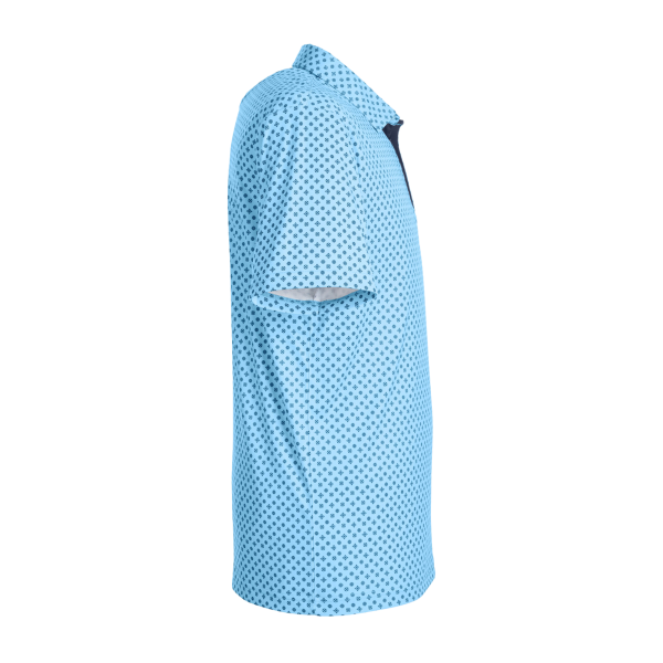 Swannies Men's Hazelwood Polo, Sky / Navy, Right Sleeve view