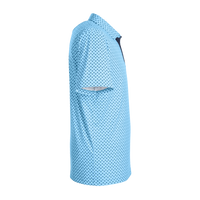 Swannies Men's Hazelwood Polo, Sky / Navy, Right Sleeve view