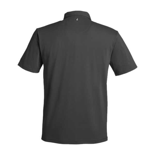 Swannies Men's James H Polo, Black Heather, Back view