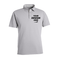 Swannies Men's James H Polo, Grey Heather, Front view, Mockup