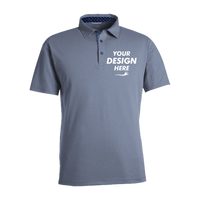 Swannies Men's James H Polo, Navy Heather, Front view, Mockup