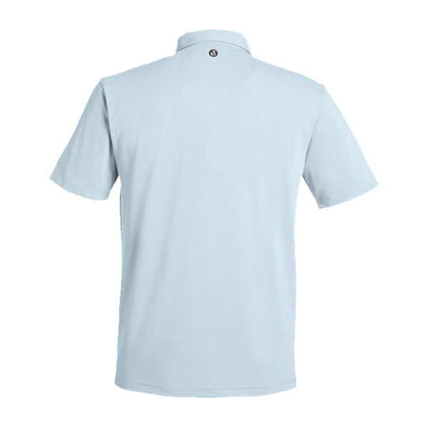 Swannies Men's James H Polo, Sky Heather, Back view