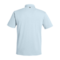 Swannies Men's James H Polo, Sky Heather, Back view