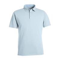 Swannies Men's James H Polo, Sky Heather, Front view