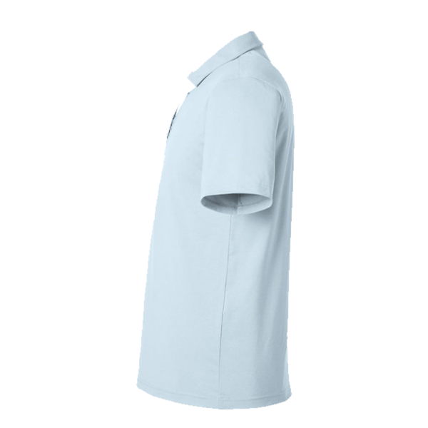 Swannies Men's James H Polo, Sky Heather, Left Sleeve view