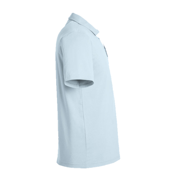 Swannies Men's James H Polo, Sky Heather, Right Sleeve view
