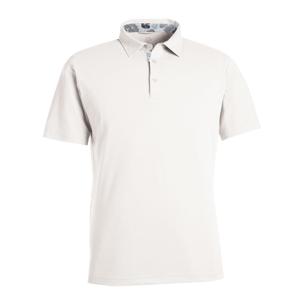 Swannies Men's James H Polo, White Heather, Front view