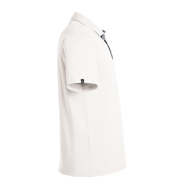 Swannies Men's James H Polo, White Heather, Right Sleeve view