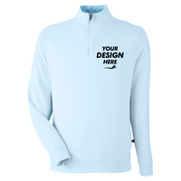 Swannies Men's McKinnon Quarter-Zip Pullover, Sky, Front view, Mockup