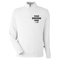 Swannies Men's McKinnon Quarter-Zip Pullover, White, Front view, Mockup