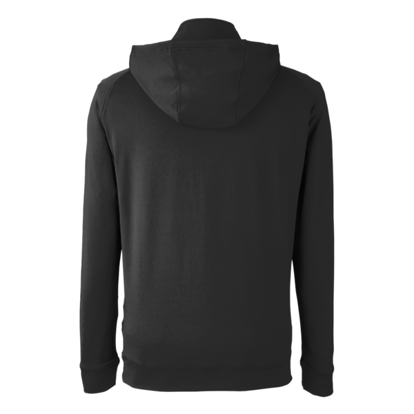 Swannies Unisex Vandyke Quarter-Zip Hooded Pullover, Black / Black, Back view