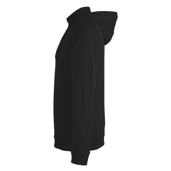 Swannies Unisex Vandyke Quarter-Zip Hooded Pullover, Black / Black, Left Sleeve view