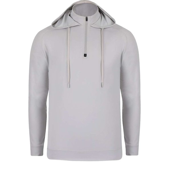 Swannies Unisex Vandyke Quarter-Zip Hooded Pullover, Glacier / Glacier, Front view