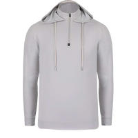 Swannies Unisex Vandyke Quarter-Zip Hooded Pullover, Glacier / Glacier, Front view