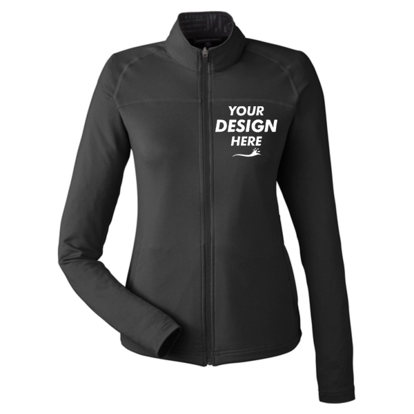 Swannies Women's Cora Full-Zip Jacket, Black, Front view, Mockup