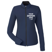Swannies Women's Cora Full-Zip Jacket, Navy, Front view, Mockup