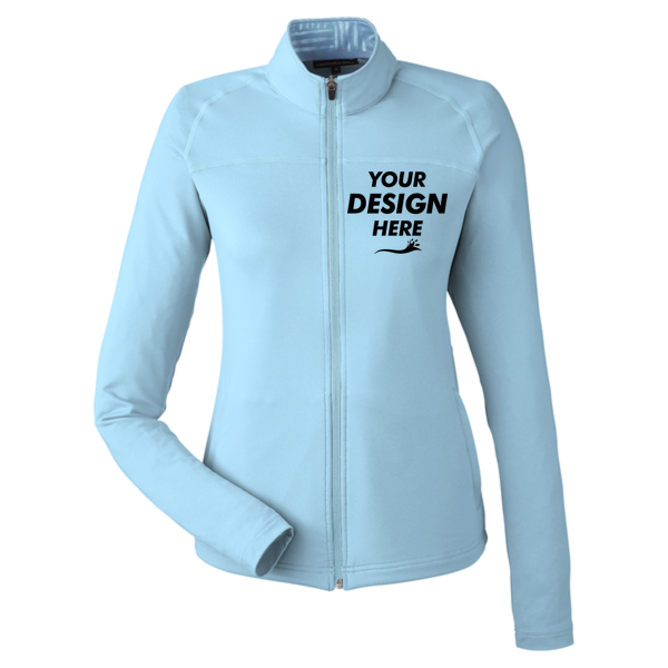 Swannies Women's Cora Full-Zip Jacket, Sky, Front view, Mockup