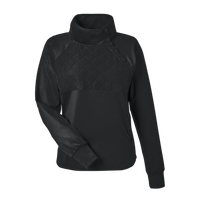Swannies Women's Ellis Snap Neck Pullover, Black, Front view
