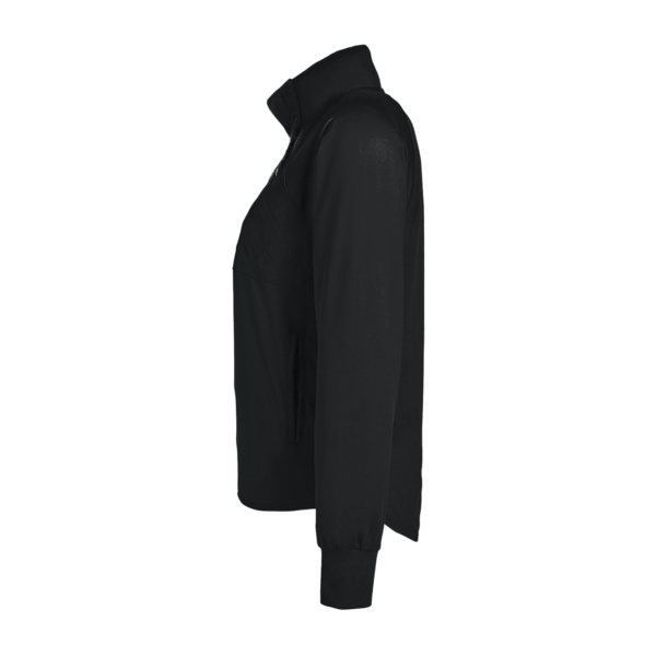 Swannies Women's Ellis Snap Neck Pullover, Black, Left Sleeve view