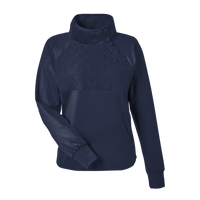 Swannies Women's Ellis Snap Neck Pullover, Navy, Front view