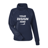 Swannies Women's Ellis Snap Neck Pullover, Navy, Front view, Mockup