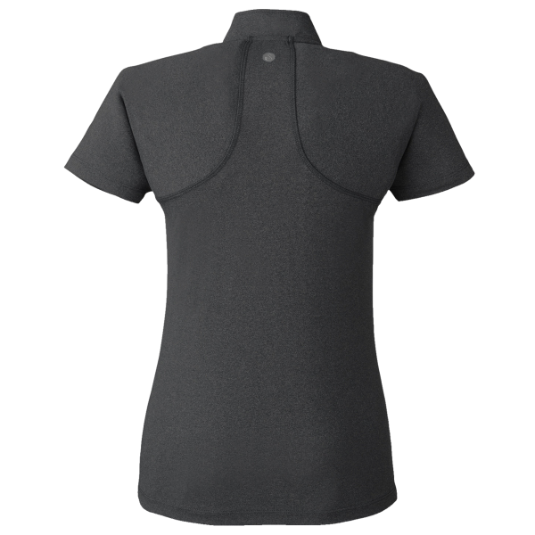 Swannies Women's Quinn Polo, Black Heather, Back view