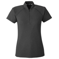 Swannies Women's Quinn Polo, Black Heather, Front view