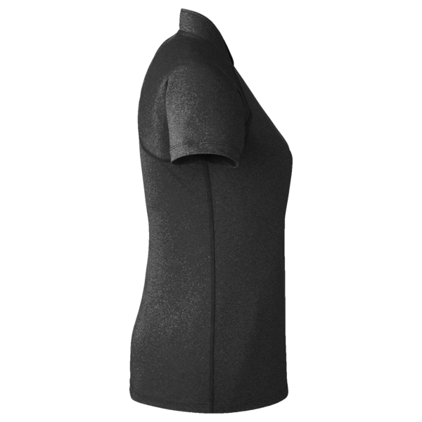 Swannies Women's Quinn Polo, Black Heather, Right Sleeve view